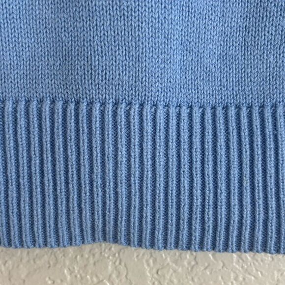 Loft Spring Embroidered Bicycle Light Blue Cotton Sweater - Picture 5 of 6